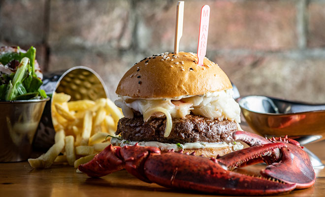 Burger lobster menu