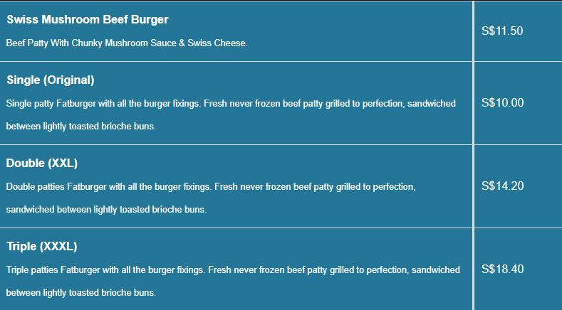 Fatburger Menu- Fatburger