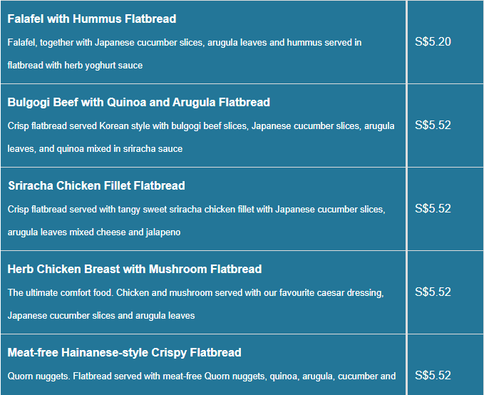 Soup Spoon menu- Flatbreads Price List