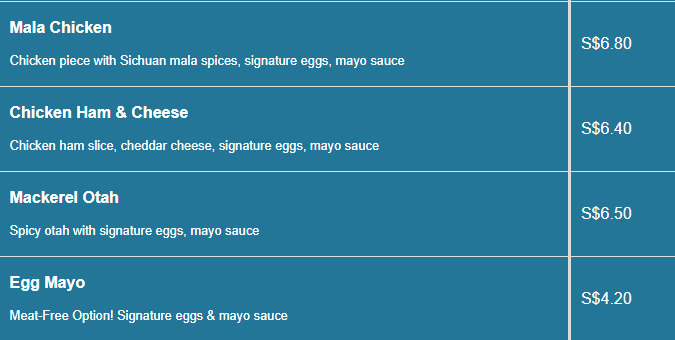 Egg Stop menu- Sandwiches Price 